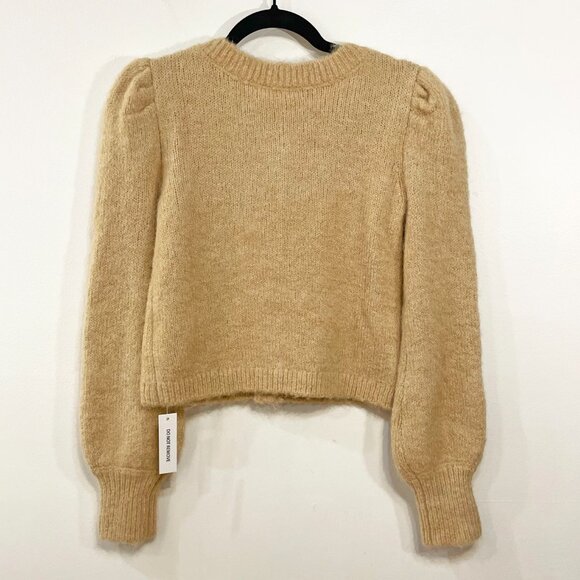 New For Love & Lemons Grans Embroidered Cropped Cardigan Beige XS $198 - Picture 3 of 8